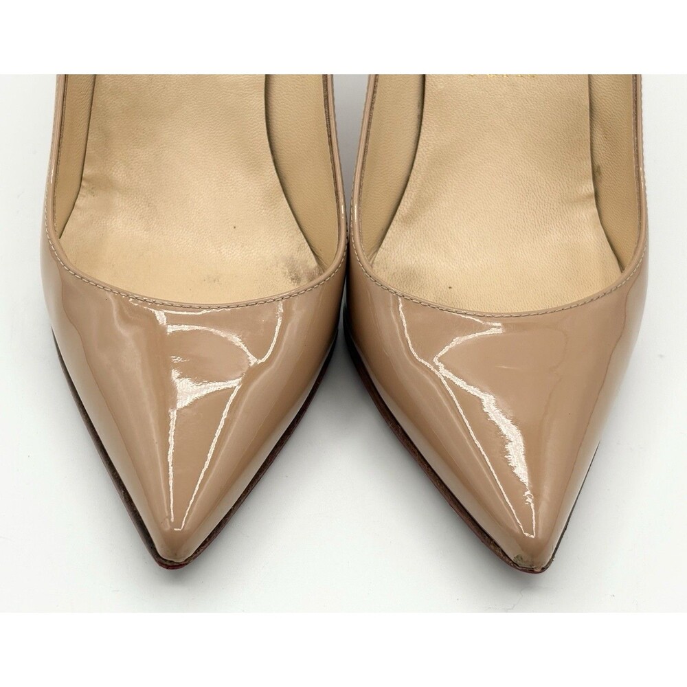 Christian Louboutin Kate 85 Nude Patent Leather Pointed Toe Heels Size EU 35 - Picture 6 of 13